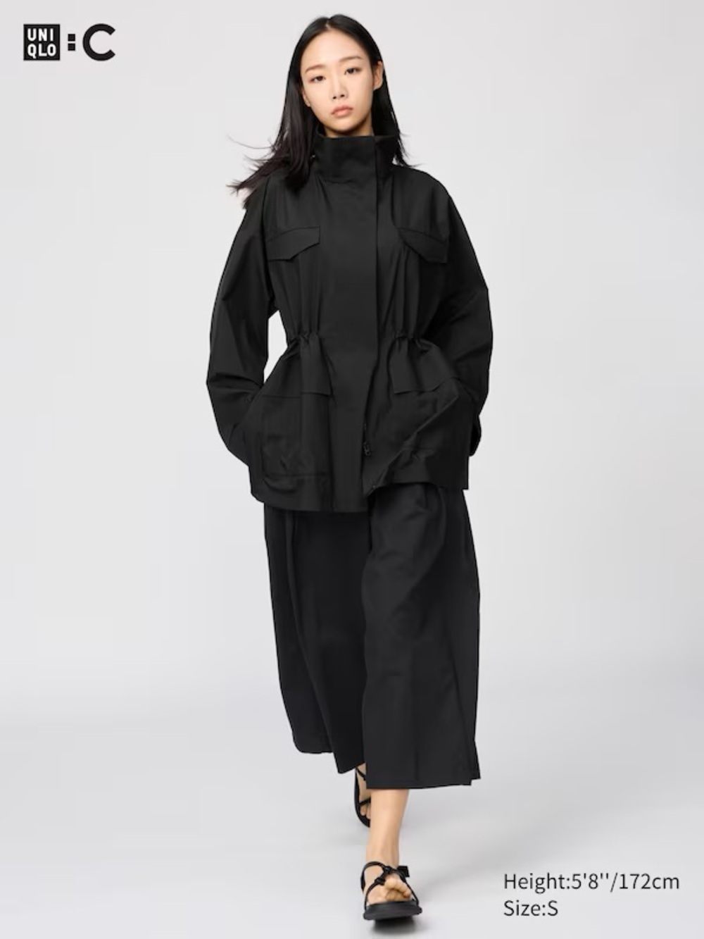 Uniqlo black cotton culottes NWT